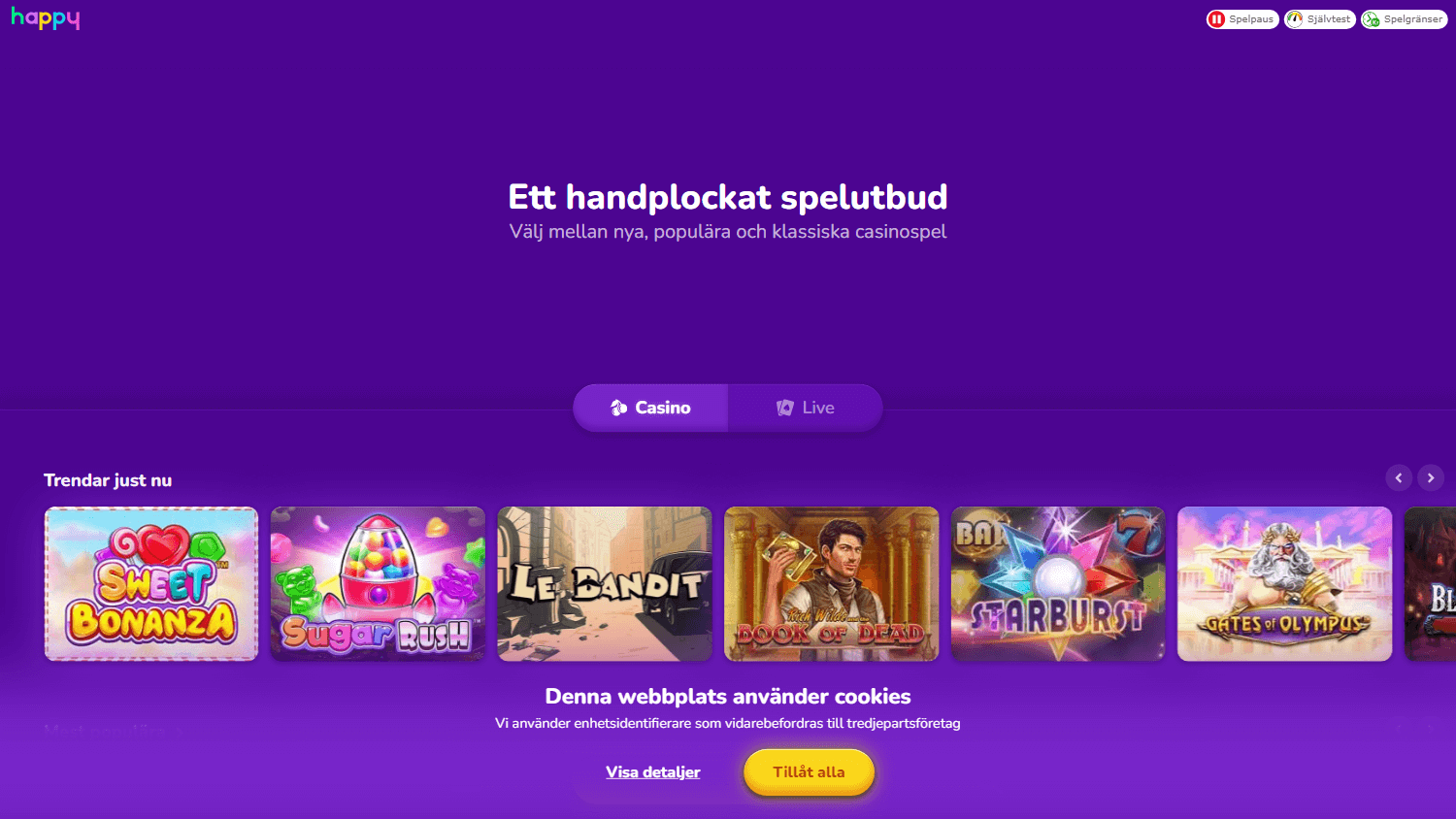 Lycklig spelanläggning